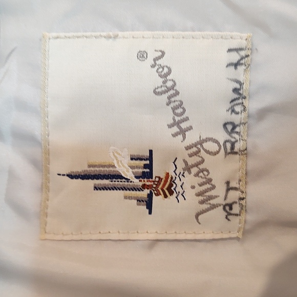 Cream & Black Vintage Misty Harbor Mid Calf Length Trench Coat sz 14 W/ Belt - Picture 6 of 10